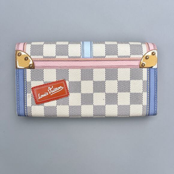 Louis Vuitton Damier Azur Summer Trunk Portefeuille Sarah Long Wallet - Picture 8 of 16